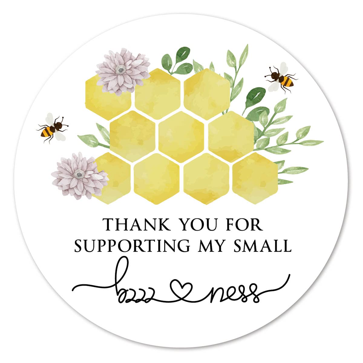 Bee Thank You for Supporting My Small Business Stickers, Boutiques Shop Wrapping Supplies 40-Pack