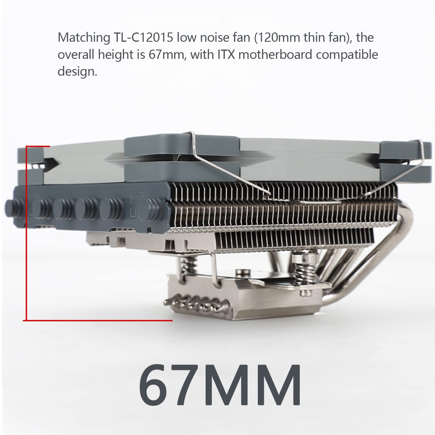 Thermalright AXP120-X67 Low Profile CPU Air Cooler with Quite 120mm TL-C12015 PWM Fan, 6 Heat Pipes, 67mm Height, for AMD AM4 AM5/Intel LGA 1700/1150/1151/1200/20XX