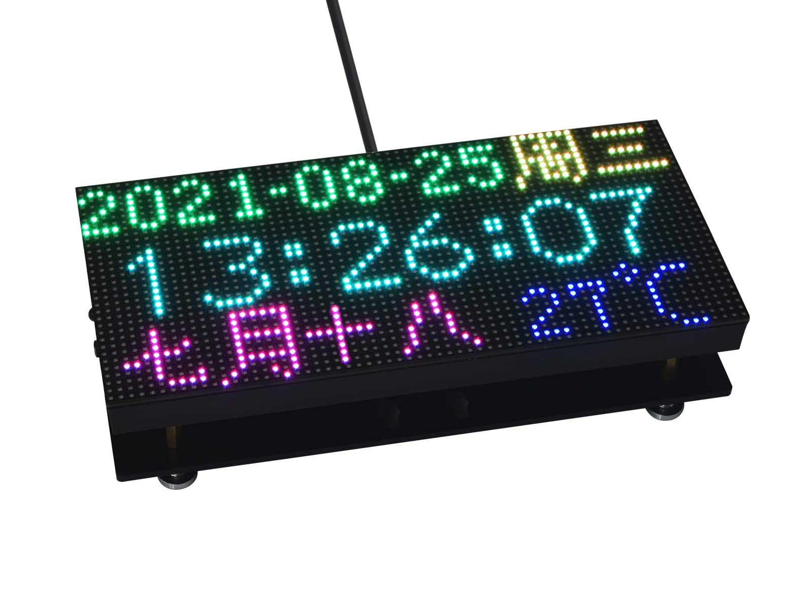 LED Matrix Panel 64x32 Compatible with Arduino Raspberry Pi ESP32, 3mm Pitch 2048 Dots RGB LEDs Module Bare Screen, Allow The Display of animations of Colorful Text Images (192mm×96mm)