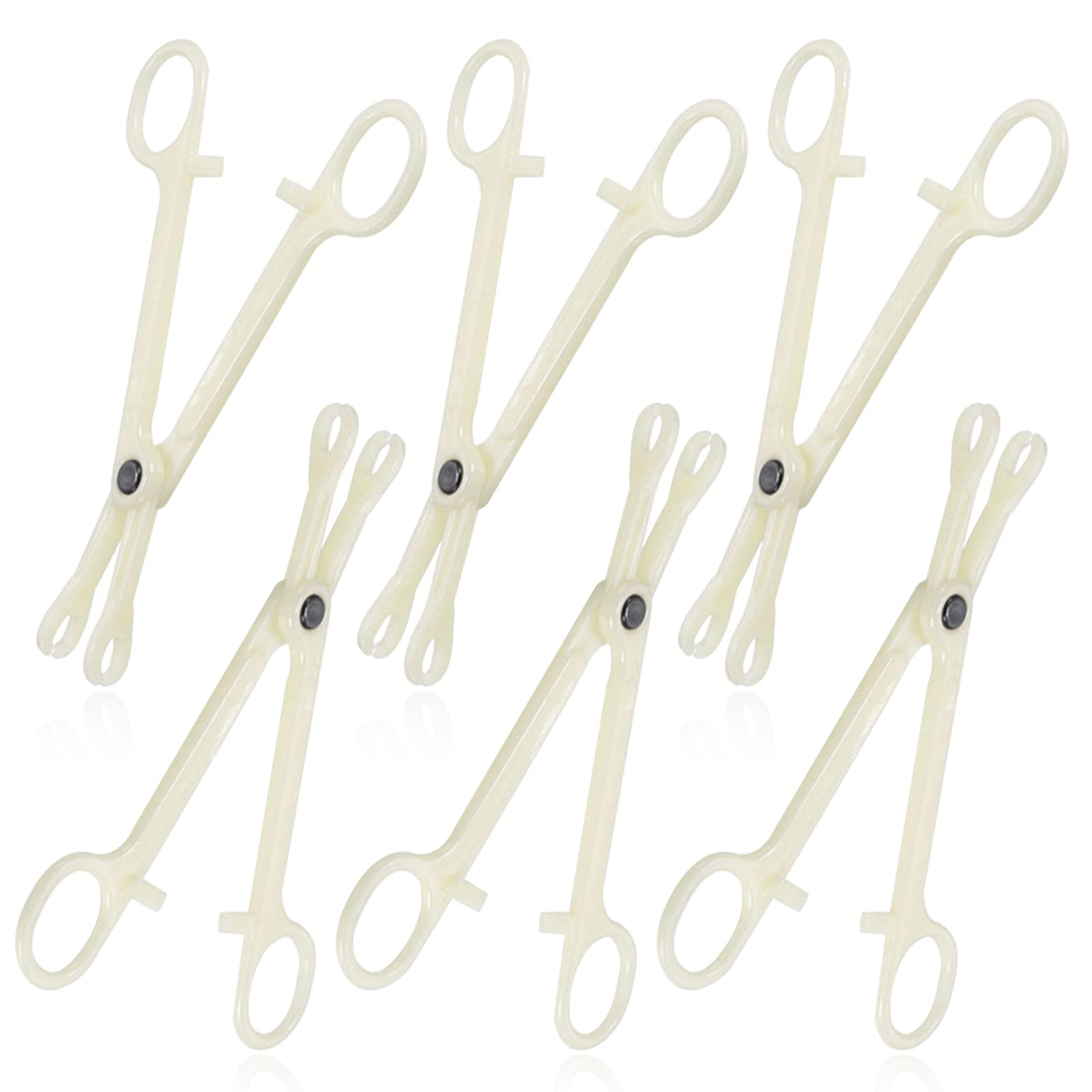 Piercing Clamps - Autdor 25Pcs Piercing Forceps Rounded Slotted Disposable Piercing Clamps Septum Forceps for Lip Navel Tongue Belly Ear Nose Piercing Kit Piercing Tools