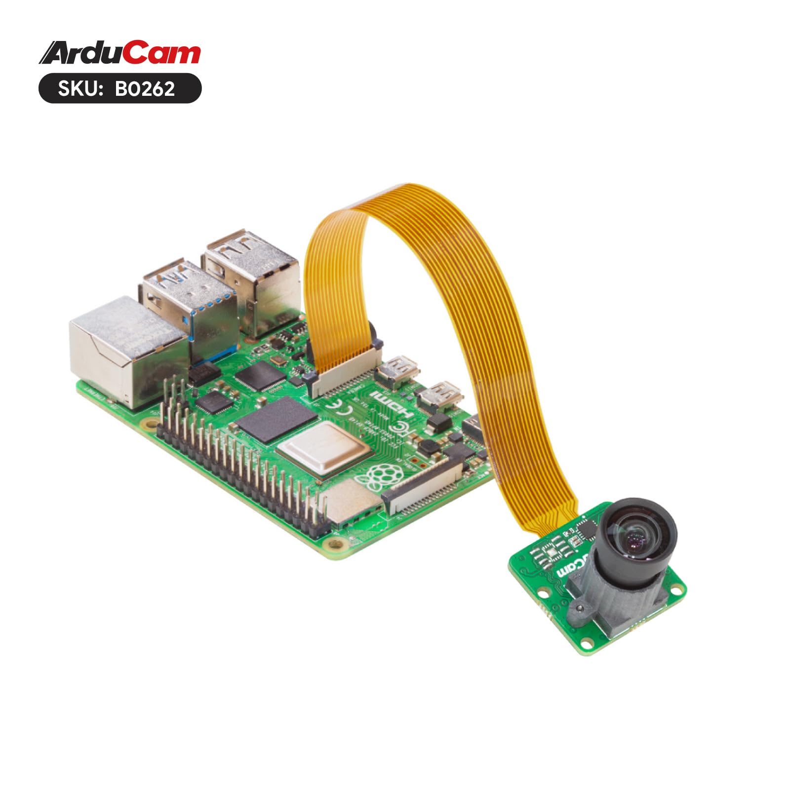 Arducam for Mini Raspberry Pi HQ Camera, 12MP IMX477 with Low Distortion M12 Lens, 25 * 24mm Camera Board Compatible with Raspberry Pi 5, 4 Model B, Pi 3/3B+, and Pi Zero 2W