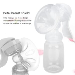 Breast Pump, Adjustable Suction Silicone Hand Pump Breastfeeding, Portable Manual Breast Pump for Nursing Mothers, White, Mothers Day Gifts