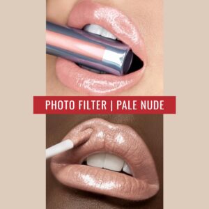 Runway Rogue LuxGloss Lip Gloss, High-Pigment Shimmer Pale-Nude Lip Gloss, ‘Photo Filter’