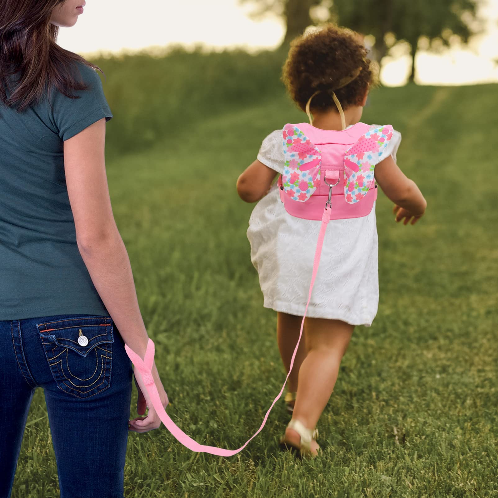 BESPORTBLE 1 Set of Kids Safety Harness Leash Toddler Leash Walking Harness Wristband Assistant Strap Back Belts for Girls (Pink) Toddler Harness with Leash