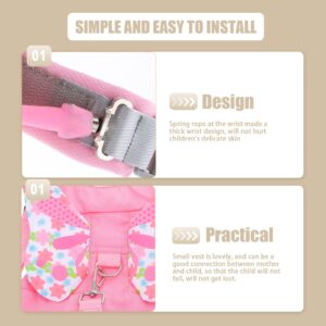 BESPORTBLE 1 Set of Kids Safety Harness Leash Toddler Leash Walking Harness Wristband Assistant Strap Back Belts for Girls (Pink) Toddler Harness with Leash