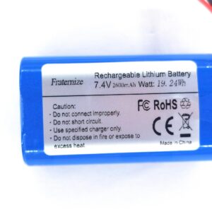 Fraternize 7.4V 2600mAh rechargeable battery lithium li ion batteries with XH2.54-2P Connector for Electronics, Lighting, Equipment 7.4v battery pack