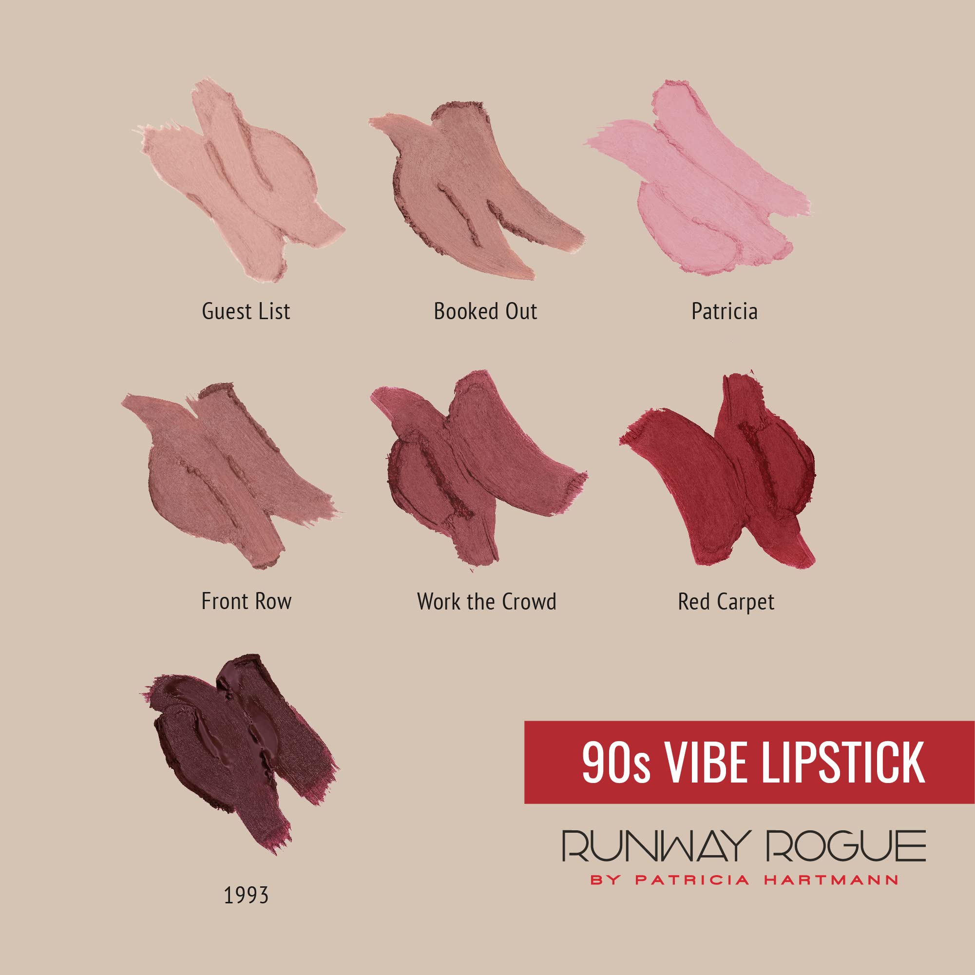 Runway Rogue 90s Vibe Lipstick, Moisturizing Matte Dusty-Pink Lipstick, ‘Front Row’