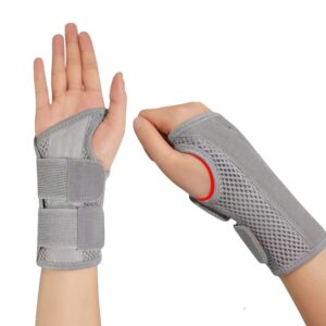 wrist brace for carpal tunnel relief night support , hand brace with 2 stays for women men , adjustable wrist support splint for right left hands for tendonitis, arthritis , sprains (smallmedium