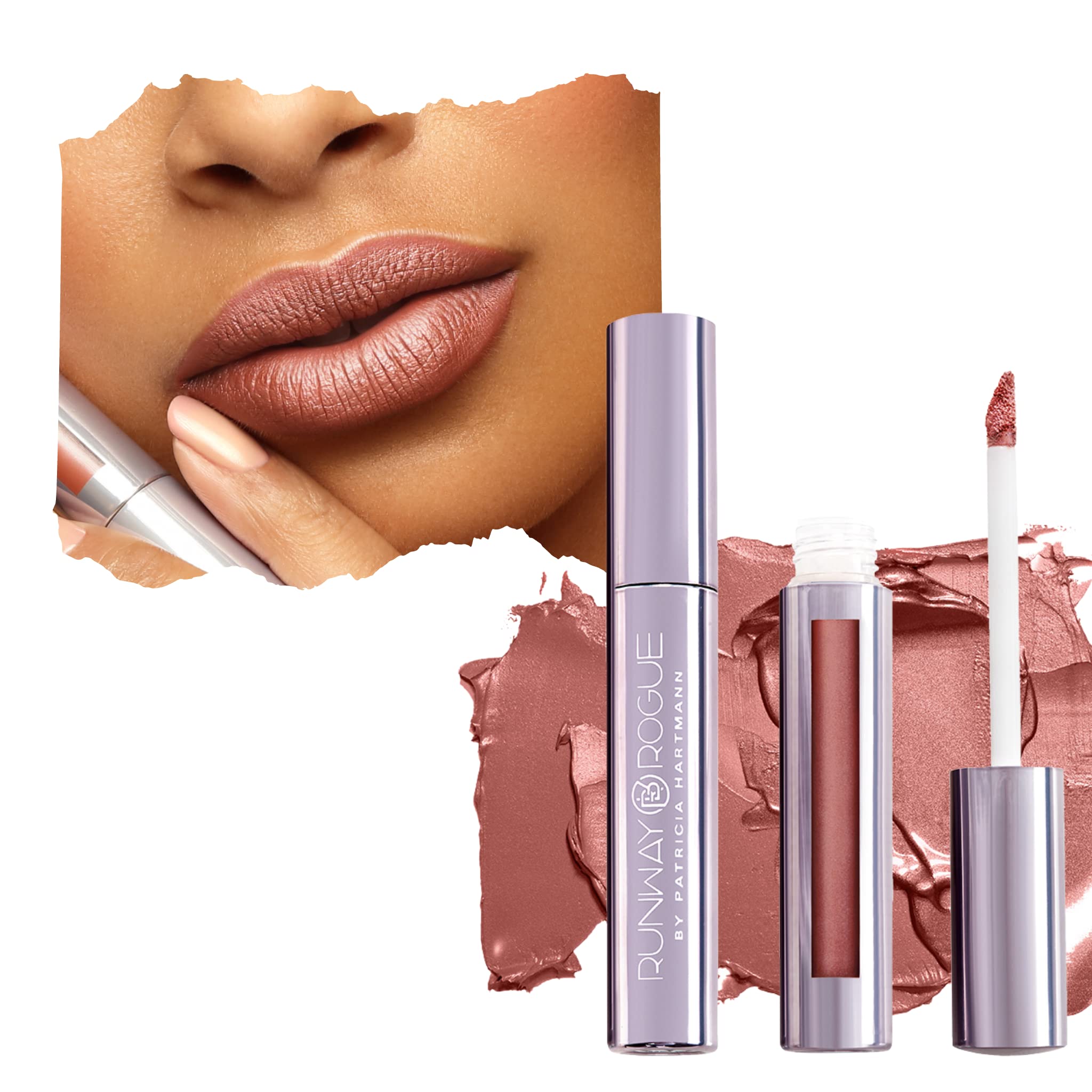 Runway Rogue Silk Glam Liquid Lipstick, Long Wear Frosted Maple-Brown Liquid Lipstick, ‘Sex Symbol’