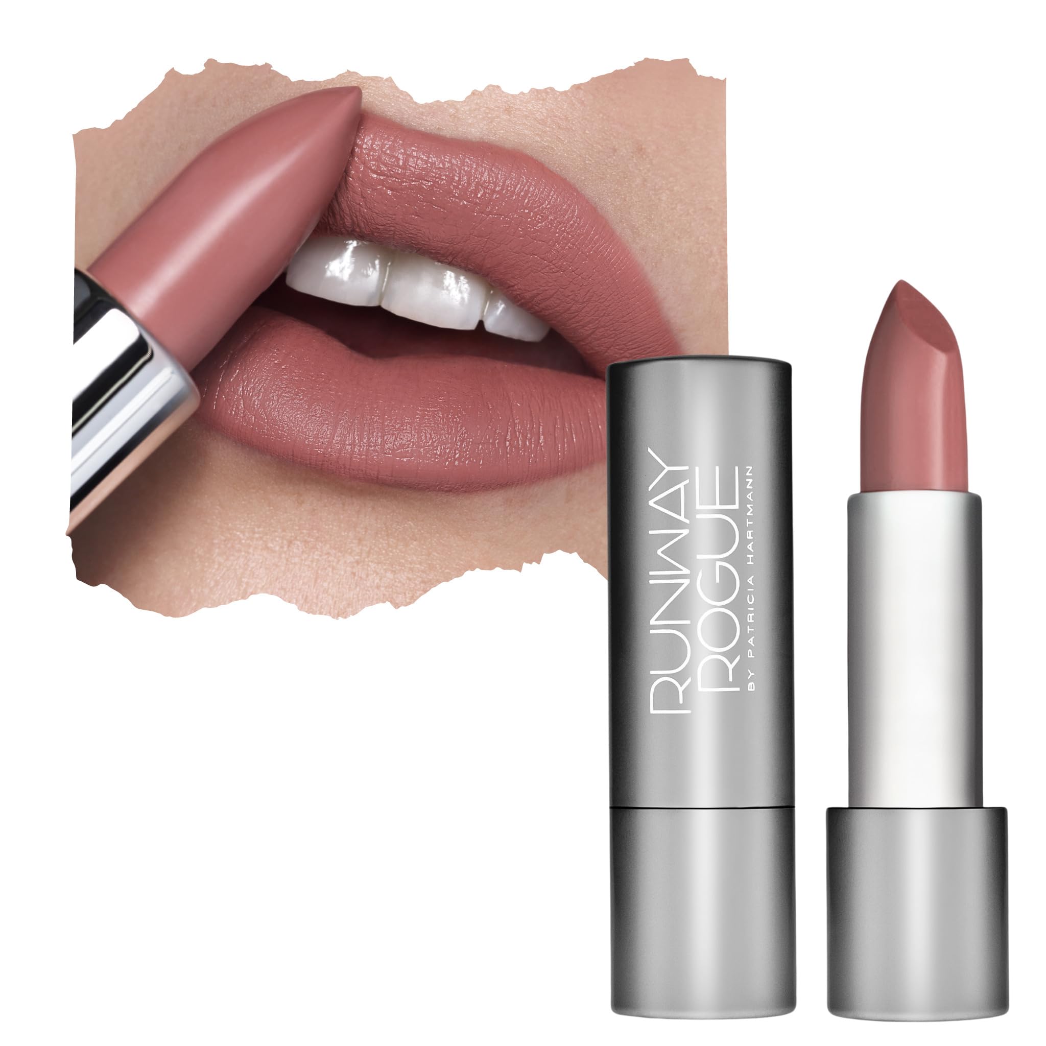 Runway Rogue 90s Vibe Lipstick, Moisturizing Matte Dusty-Pink Lipstick, ‘Front Row’