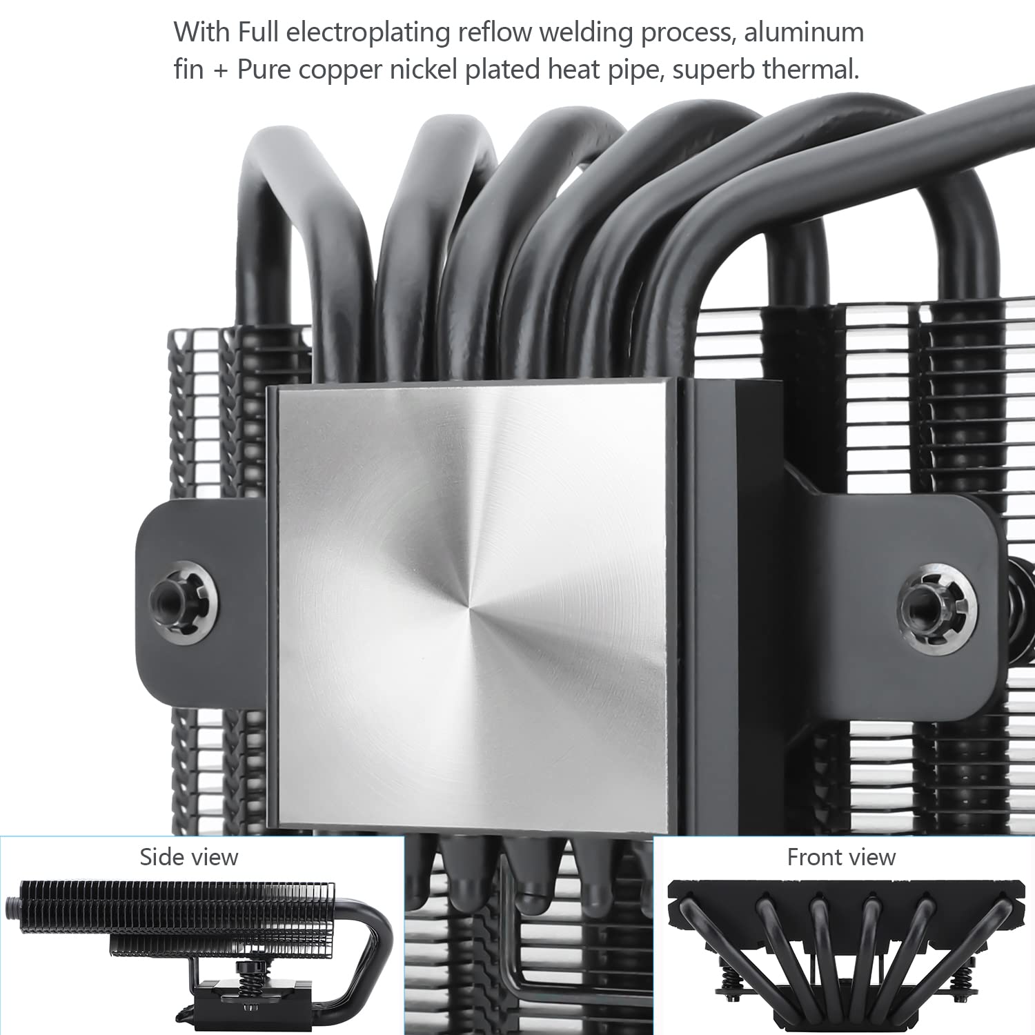 Thermalright AXP120-X67 Black ARGB Low Profile CPU Air Cooler with Quite 120mm TL-C12015B-S PWM Fan, 6 Heat Pipes, 67mm Height, for AMD AM4 AM5/Intel LGA 1700/1150/1151/1155/1156/1200/20XX