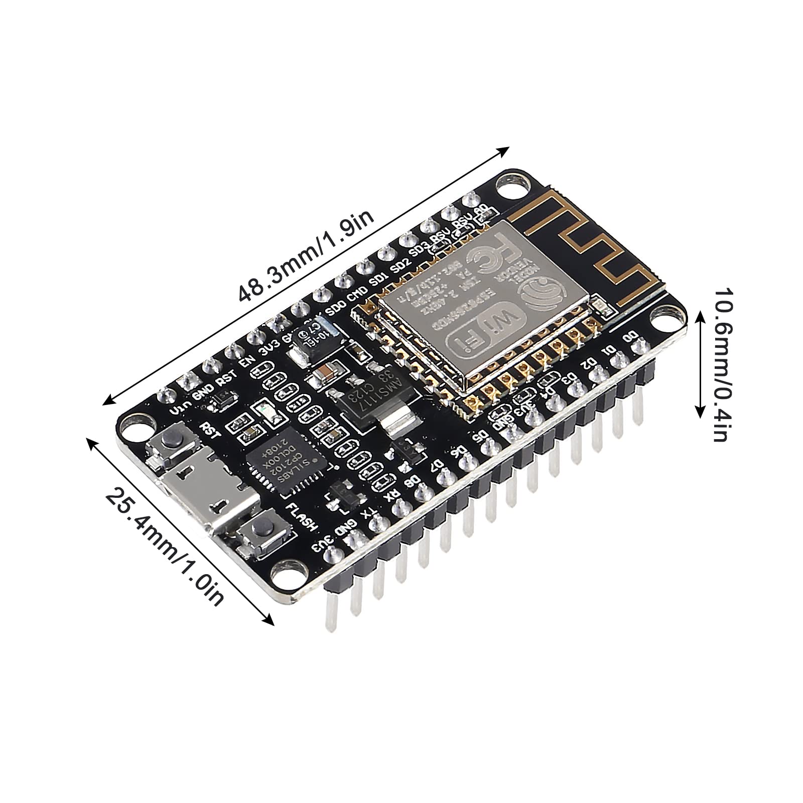 Alinan 6pcs ESP8266 NodeMCU V3 CP2102 ESP-12F Internet WiFi Development Board Open Source Serial Wireless Module for Arduino IDE/Micropython (ESP-12F)