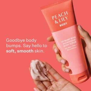 Peach & Lily KP Bump Boss Microderm Body Scrub | 10% AHA (7% Glycolic Acid + 3% Lactic Acid) | Smooth, Silky-Soft And Radiant Skin | Clean, Non-Toxic, Cruelty-Free | 8.11 Oz