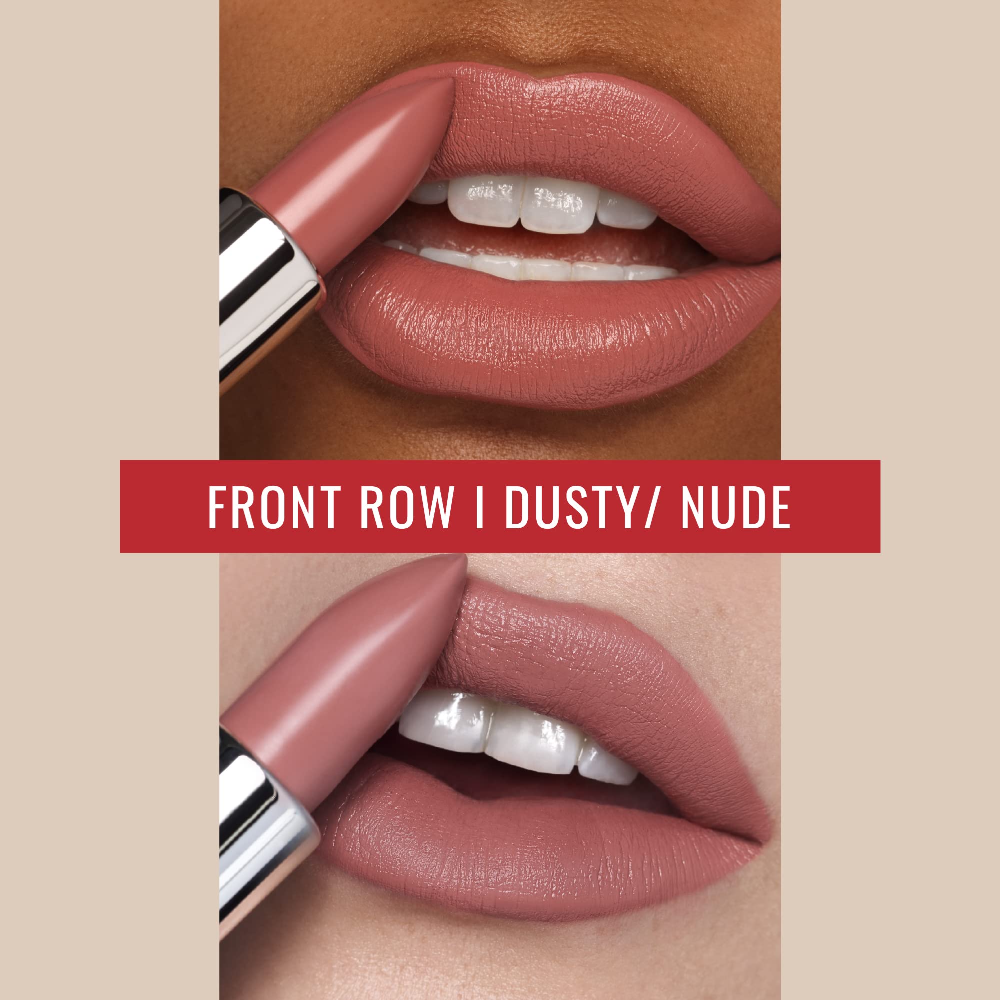 Runway Rogue 90s Vibe Lipstick, Moisturizing Matte Dusty-Pink Lipstick, ‘Front Row’