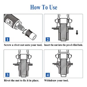 600pcs Metric Rivet Nut Kit, Rivet Nuts Assortment M3 M4 M5 M6 M8 M10 M12, Carbon Steel Zinc Plated Finish Flat Head Threaded Insert Rivet Nuts Set with Rugged Carrying Case