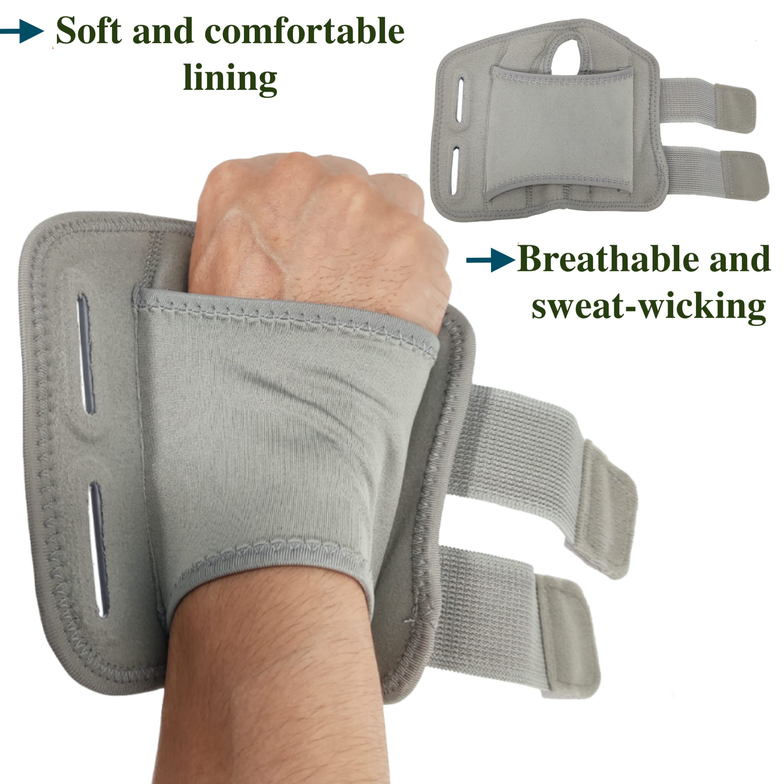 Wrist Brace for Carpal Tunnel Relief Night Support , Hand Brace with 2 Stays for Women Men , Adjustable Wrist Support Splint for Right Left Hands for Tendonitis, Arthritis , Sprains (SmallMedium