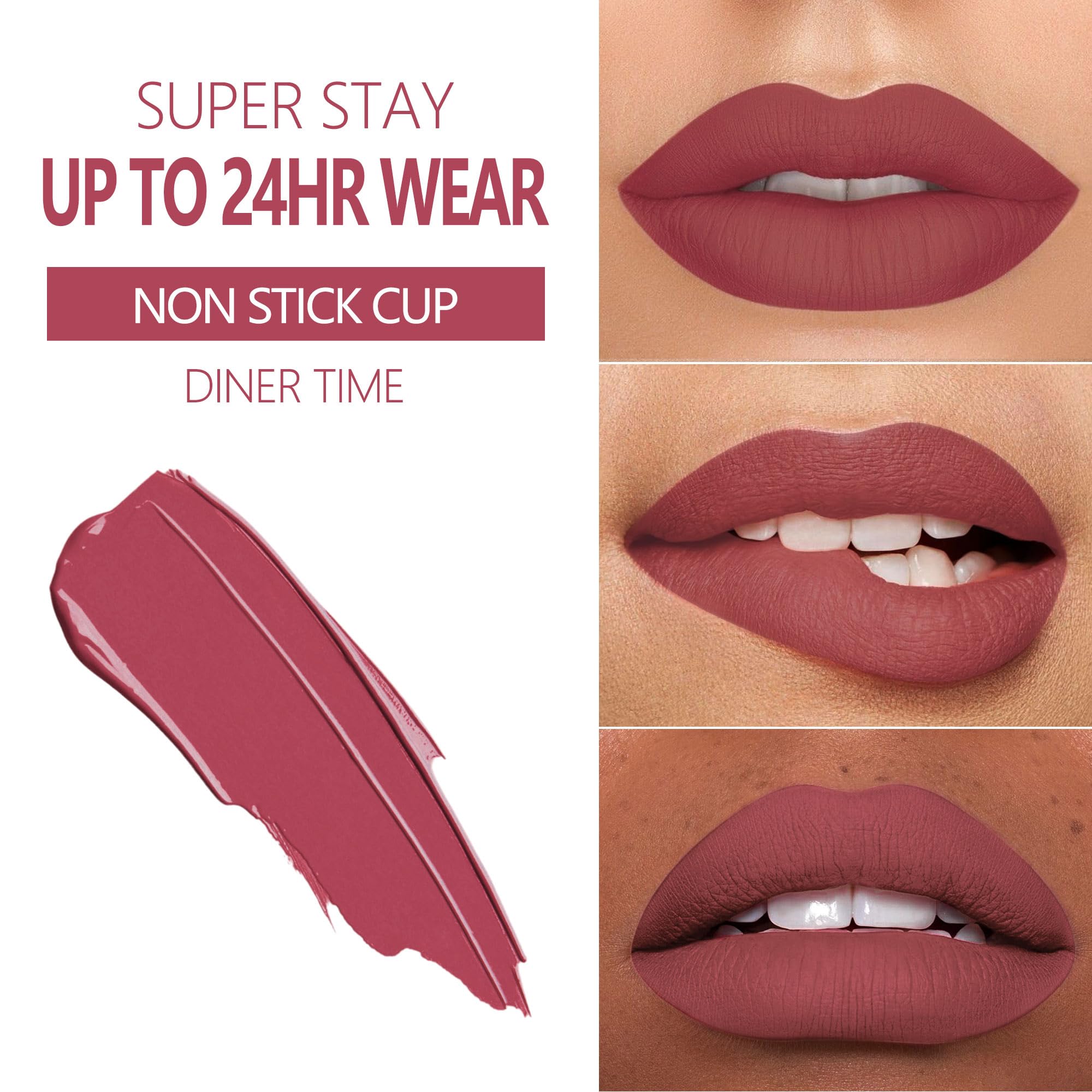 MAKI YIKA Brown Nude Lipstick for Women Color Stay Long Lasting Lipsticks, No Smudge Matte Liquid Lipstick Transferproof, DINNER TIME