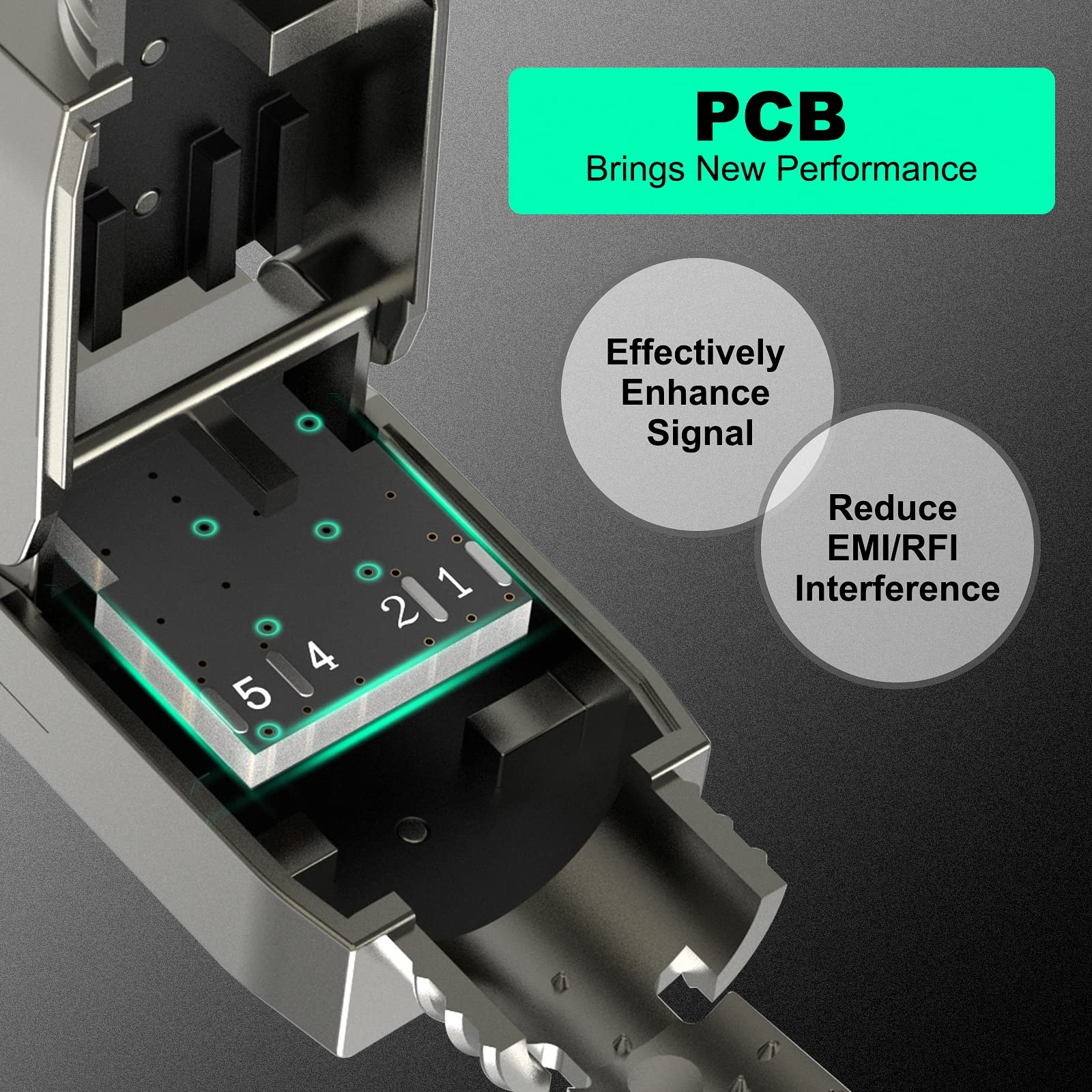 VCELINK RJ45 Connectors Tool Free Cat 8, Shielded RJ45 Modular Plugs 40 Gbps 2000MHz PoE++, Reusable Easy CAT 8 Termination for 23 AWG-22 AWG LAN Cable, 2-Pack