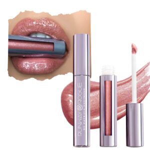 runway rogue luxgloss lip gloss, high-pigment shimmer rose-gold lip gloss, ‘fashion week’