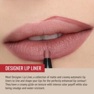 Runway Rogue Designer Liner Lip Pencil, Matte Medium Dusty-Rose Lip-Liner Pencil and Lip-Liner Sharpener, ‘Work It Babe’