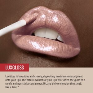 Runway Rogue LuxGloss Lip Gloss, High-Pigment Shimmer Rose-Gold Lip Gloss, ‘Fashion Week’