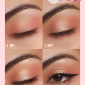 Kaja Beauty Bento Collection - Bouncy Eyeshadow Trio | 16 Peach Madeline | Nude Peach Tone | Vegan, Cruelty free