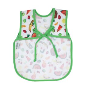 BapronBaby Eric Carle Tropical Fruit Bundle - Bapron (Sz Baby/Toddler 6m-3T) + Wet Bag 11" x 9" Bundle - Soft Waterproof Stain Resistant Bib - Machine Washable