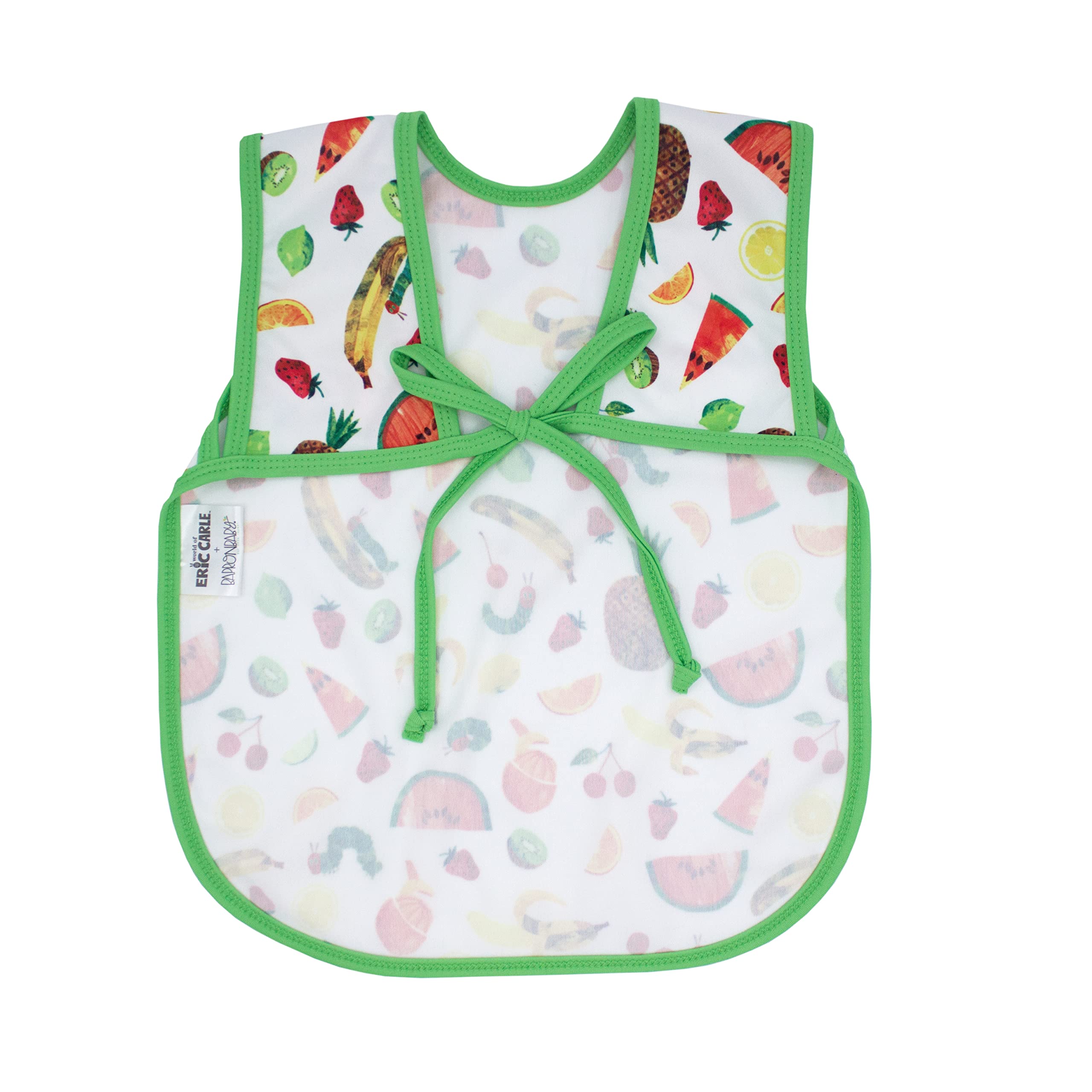 BapronBaby Eric Carle Tropical Fruit Bundle - Bapron (Sz Baby/Toddler 6m-3T) + Wet Bag 11" x 9" Bundle - Soft Waterproof Stain Resistant Bib - Machine Washable