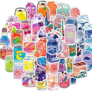 Cute Drink Stickers 102 Sheets Cartoon Drink Water Bottle Notebook Skateboard Guitar Scrapbook Aesthetic Stickers for Kids Boys Girls Teenagers Adult Waterproof Vinyl Stickers