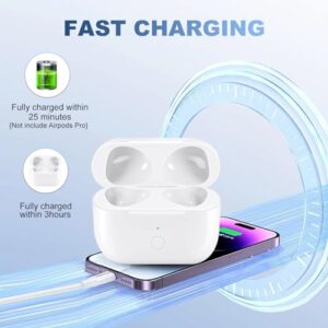 Wireless Charging Case Compatible with AirPods 3rd Generation Charging Case Replacement Charger Case Cover Compatible with Air Pods 3 Gen with Bluetooth Pairing Sync Button Quick-Pairing Button HCW