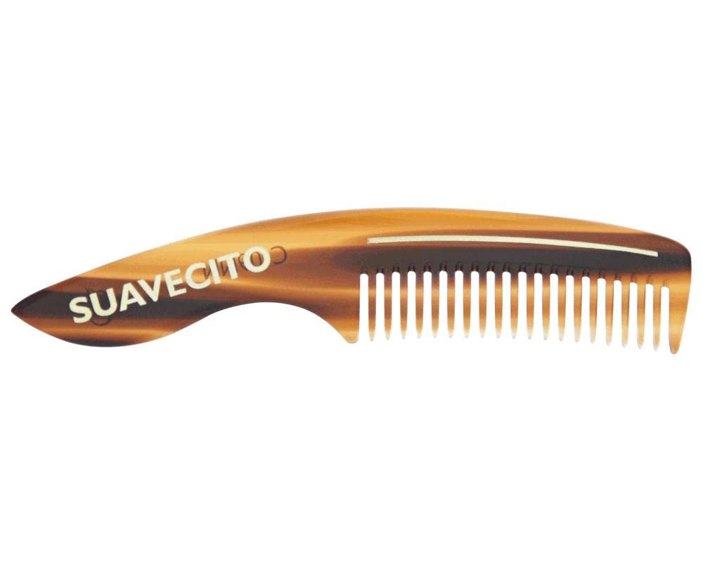 Suavecito Deluxe Handle Beard Comb Amber Men's Styling Combing