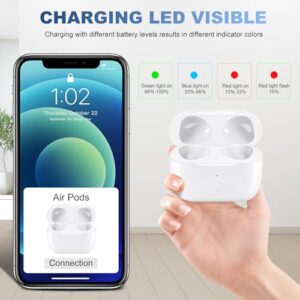 Wireless Charging Case Compatible with AirPods 3rd Generation Charging Case Replacement Charger Case Cover Compatible with Air Pods 3 Gen with Bluetooth Pairing Sync Button Quick-Pairing Button HCW