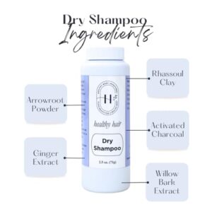 Healthy Hair Dry Shampoo, Award Winning, Unscented Botanical Powder Formula, Removes Excess Oils On Scalp, Helps Lift The Hair At The Root, A Clean Beauty Product