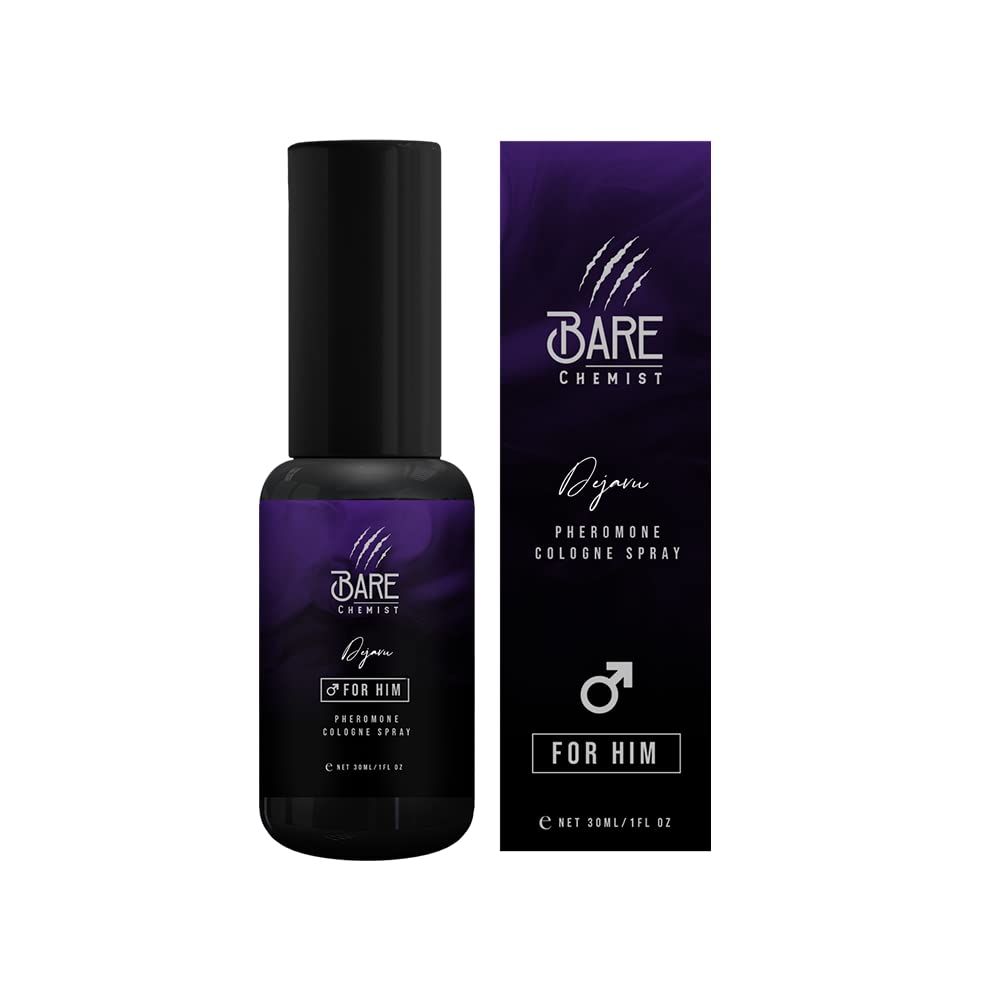 Bare Chemist Dejavu Pheromone Cologne for Men [Attraction Formula] - Pheromone Perfume for Men [Long Lasting Results] 1oz - Lavender, Spice, Herbal