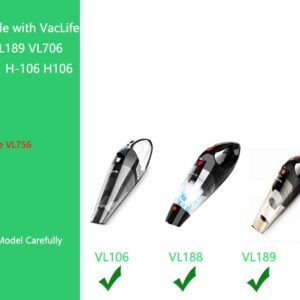 Replacement VacLife VL106 Charger AC/DC Adapter Charger Power Cord Compatible with VacLife VL106 VL188 VL189 VL706 VL188-N H-111 H-106 H106 Handheld Vacuum Car Vacuum Charger Cord Power Supply