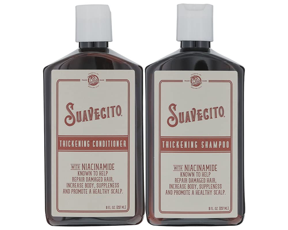 Suavecito Thickening Shampoo & Conditioner Set Hair Growth Thickening Hair Loss Shampoo Treatment Regrowth Shampoo & Conditioner