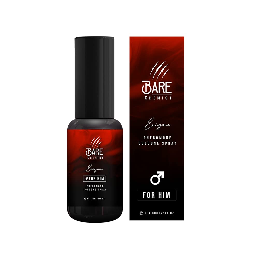 Bare Chemist Enigma Pheromone Cologne for Him - [Attraction Formula] Pheromone Cologne for Men 1oz. - Lavender, Sage, Wood