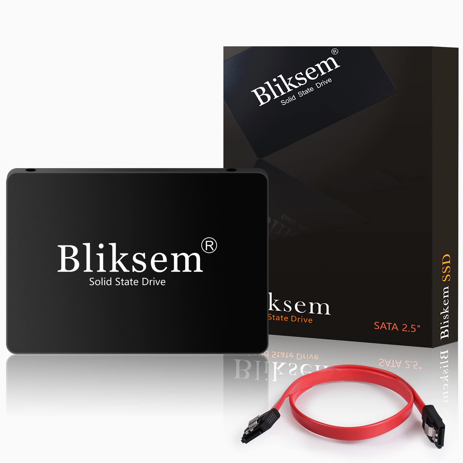 Bliksem SSD 256gb With Sata Cable H650 SATA III 6Gb/s 2.5″7mm 3D NAND Internal Hard Drive Up to 500Mb/s Solid State Drive For Laptop and PC (Black 256GB)