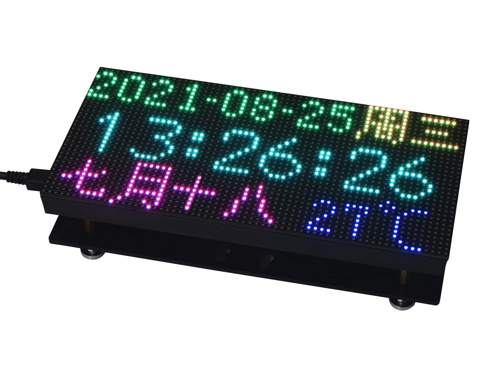 waveshare RGB Full-Color LED Matrix Panel Display Screen 64×32 Pixels 3mm Pitch LED Module Compatible with Raspberry Pi Pico, ESP32, Arduino,2048 Individual RGB LEDs,Adjustable Brightness