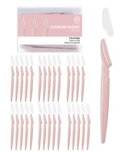 dermaplaning tool for face, 30 pcs dermaplane razor for face, multipurpose face razors for women and men by mohern, pink