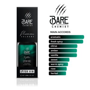 Bare Chemist Pheromones for Men to Attract Women (Temptation) Cologne - Pheromone Cologne Spray [Attract Women] - Extra Strong, Concentrated Proven Pheromone Formula