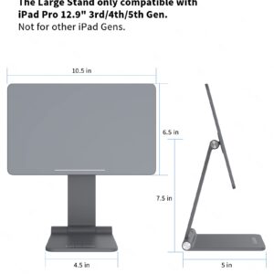 LULULOOK Adjustable Foldable Magnetic iPad Pro Stand, Gray, 12.9"