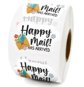 happy mail has arrived cute small shop happy mail stickers, online retailers small business small shop thank you stickers gift bags packages envelopes labels, 500 labels per roll