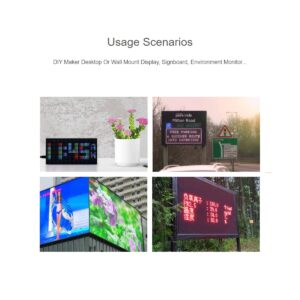 waveshare RGB Full-Color LED Matrix Panel Display Screen 64×32 Pixels 3mm Pitch LED Module Compatible with Raspberry Pi Pico, ESP32, Arduino,2048 Individual RGB LEDs,Adjustable Brightness