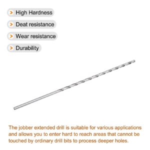 uxcell 6mm Twist Drill Bits, High-Speed Steel Straight Shank Extra Long Drill Bit 300mm Length for Wood Plastic Aluminum