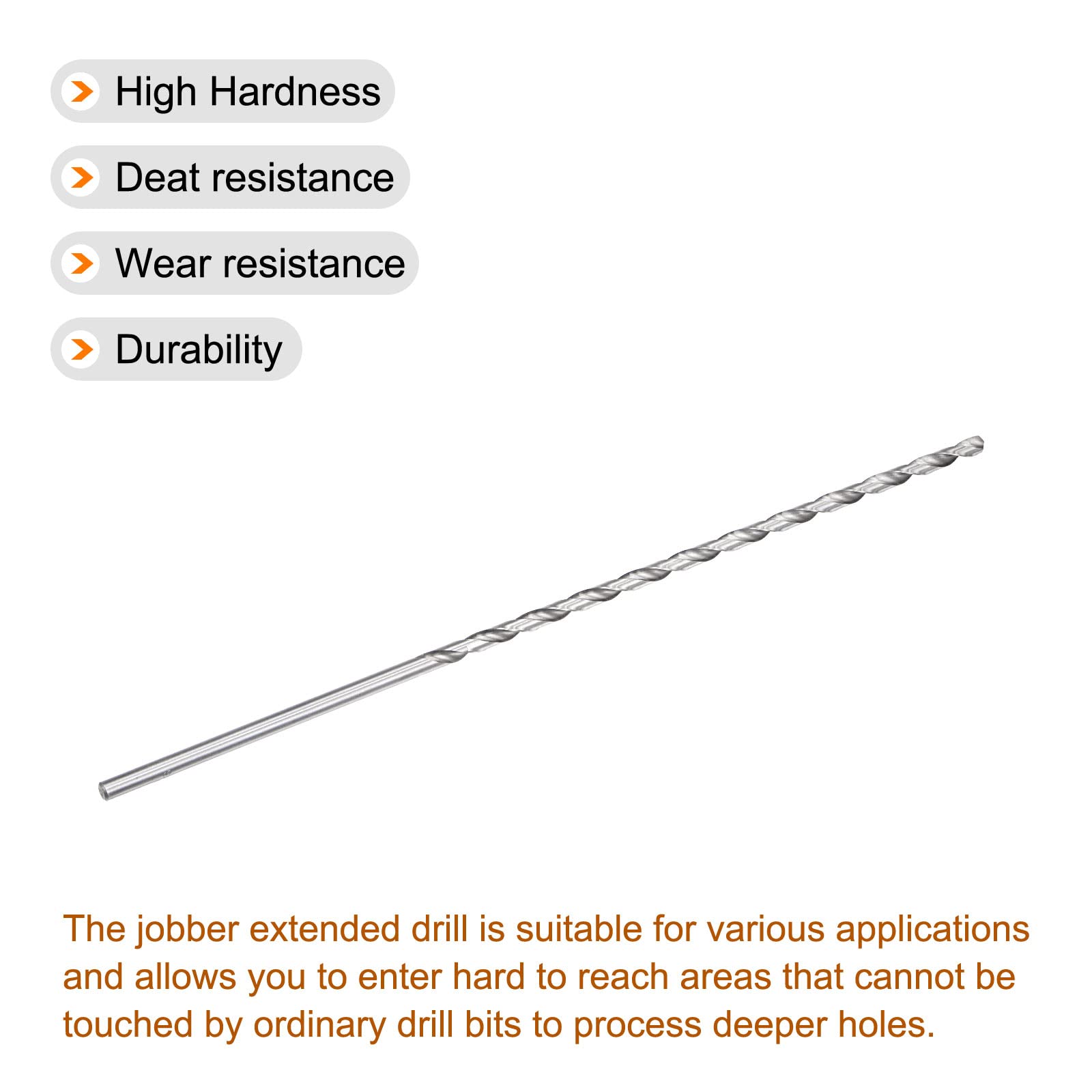 uxcell 6mm Twist Drill Bits, High-Speed Steel Straight Shank Extra Long Drill Bit 300mm Length for Wood Plastic Aluminum