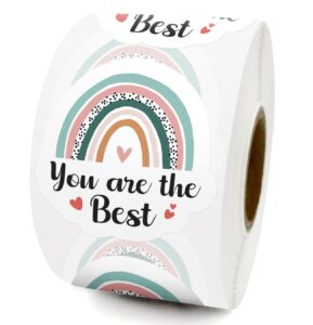 you are the best rainbow cute small shop stickers, online retailers small business small shop thank you stickers gift bags packages envelopes labels, 500 labels per roll