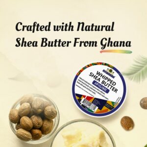 AKWAABA Whipped Shea Butter (Baby Powder) - Nourishes, Moisturizes & Soothes | Pure Shea Butter | No Dyes & Parabens | 12 oz / 340 g