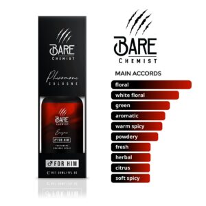 Bare Chemist Enigma Pheromone Cologne for Him - [Attraction Formula] Pheromone Cologne for Men 1oz. - Lavender, Sage, Wood