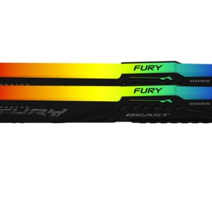 Kingston Fury Beast RGB 32GB 6000MT/s DDR5 CL40 DIMM Desktop Memory (Kit of 2) Single Module | Intel XMP 3.0 | Infrared Sync Technology | Overclocking Stability | KF560C40BBAK2-32